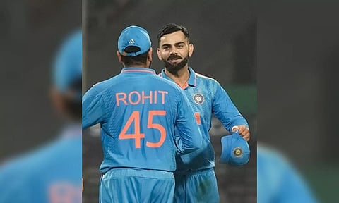 Rohit Sharma with Virat Kohli.
