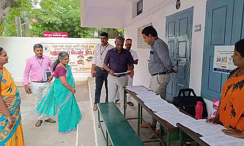 Tirupattur Collector D Baskara Pandian inspecting a special voters’ list camp in the district on Saturday