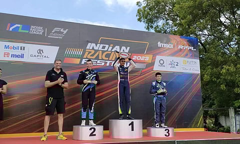 Akshay Bohra on the podium