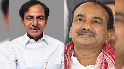 BRS chief K Chandrasekhar Rao and BJP MLA Etala Rajender