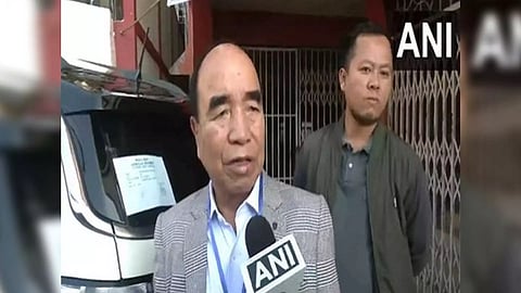 Mizoram Chief Minister Zoramthanga after coming out of polling station (Photo/ANI)