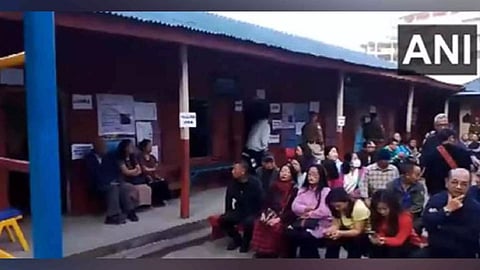 Voters at polling station 27 in Mission Vengthlang ready to cast their votes (Photo/ANI)
