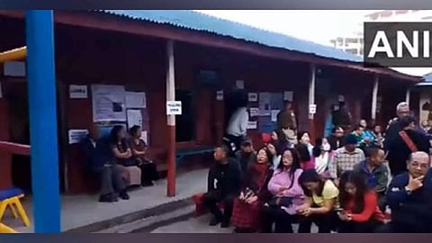Voters at polling station in Mizoram (Photo/ANI)