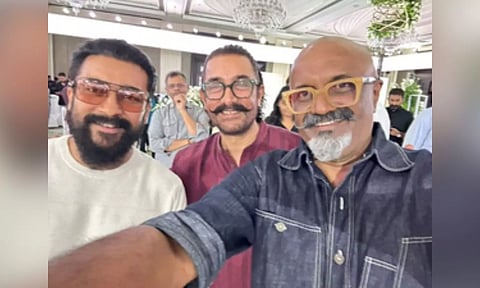  Suriya with Aamir Khan and Ravi K Chandran.