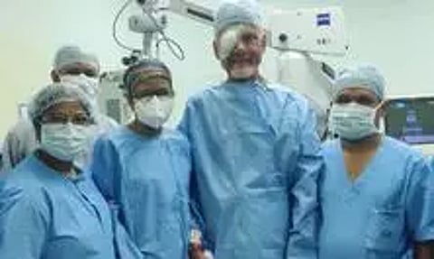 Chandrababu Naidu with the doctors