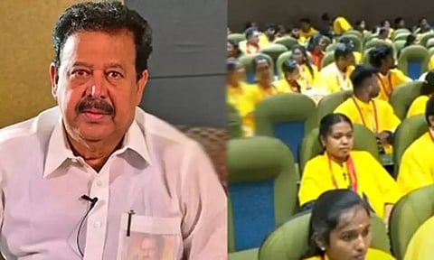 Tamil Nadu Higher Education Minister K Ponmudy (left)