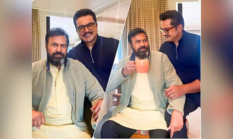 Vishnu Manchu with Sarath Kumar