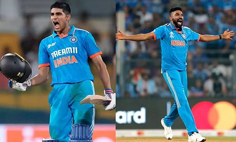 Shubman Gill (Left) & Mohammed Siraj (X)