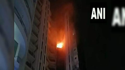 Fire broke out in society flat in Sonipat (Photo/ANI)