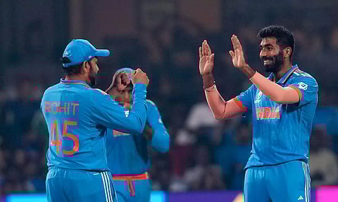 Bumrah celebrating after a wicket (PTI)