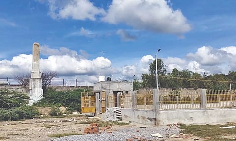 Compound wall built around proposed park in Pernambut