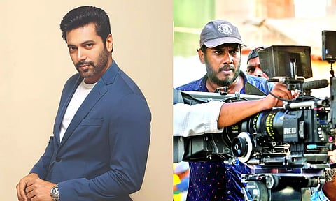 Actor Jayam Ravi and filmmaker Karthik Thangavel 