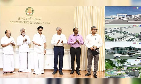 Chief Minister MK Stalin laid the foundation stone for a new bus terminus in Chengalpattu on Wednesday