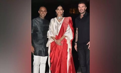 Anand Ahuja, Sonam Kapoor, David Beckham (Image: ANI)
