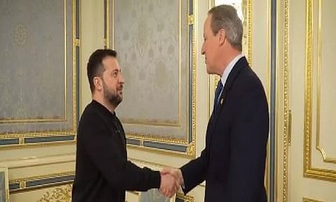 Ukrainian President Volodymyr Zelenskyy, UK Foreign Secretary David Cameron (X/@ZelenskyyUa)