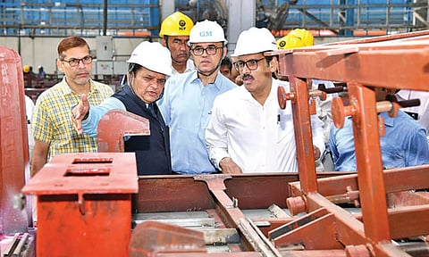 Railway Board member Roop Narayan Sunkar during his visit to ICF