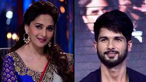 Bollywood stars Madhuri Dixit and Shahid Kapoor