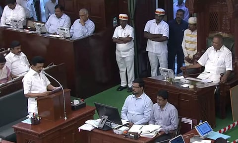Visual from the special session of Tamil Nadu Assembly on Saturday.