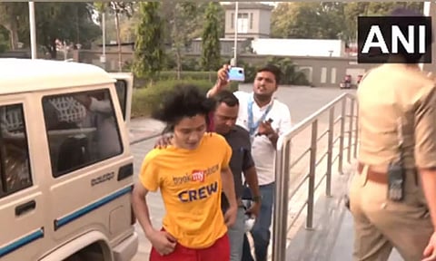 Police detains spectator who invaded field of play during ODI world cup final match (ANI) 