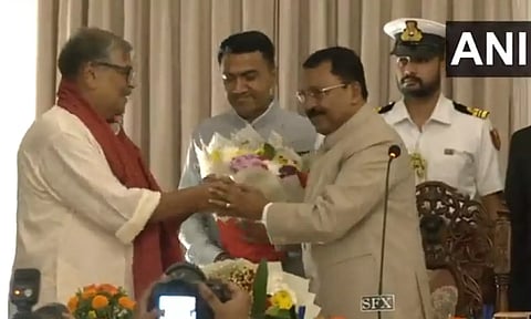 Aleixo Sequeira sworn-in as Goa Cabinet Minister. (ANI)