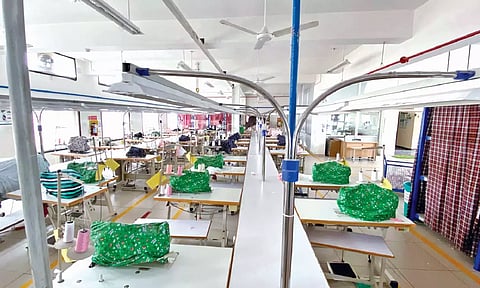 A textile unit in Tirupur; workers who have left for the festival are unlikely to return anytime soon 