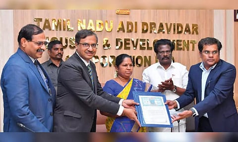 Indian Overseas Bank signed an MOU with Tamil Nadu Adi Dravidar Housing and Development Corporation