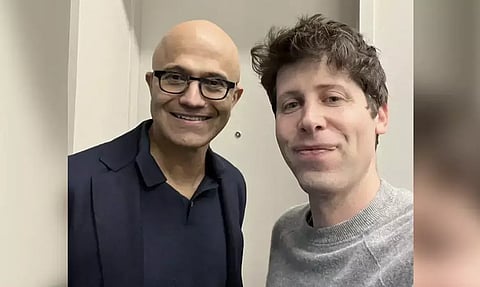 Sam Altman with Satya Nadella