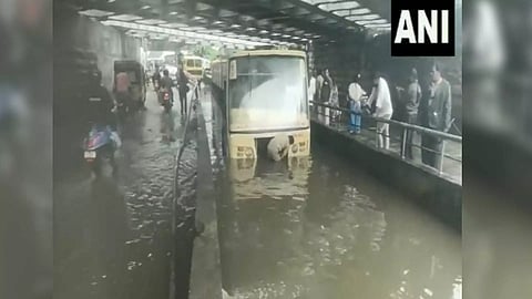Bus submerged in water in Moolakkothalam (Photo/ANI)
