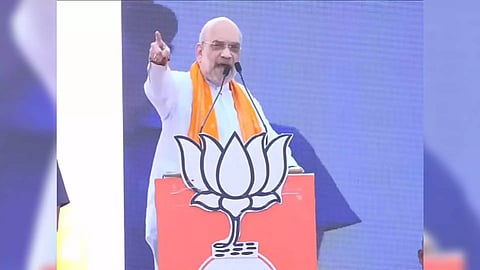 Union Home Minister Amit Shah in Raniwara, Rajasthan (Photo/ANI)