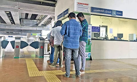 The height of ticket counters at St Thomas Mount Metro station is not at comfort level for the differently-abled persons