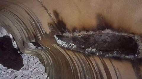 One of the Images showing steel obstructing free movement of the pipe inside Silkyara tunnel (Photo/ANI)