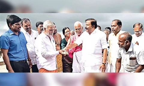 KN Nehru and Sekarbabu launch renovation works at Sri Pundarikaksha Perumal temple in Tiruvellarai
