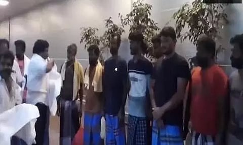 Indian fishermen, released from Sri Lankan jail, reaches Chennai (ANI)