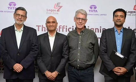 The representatives from Tata International and the Lagos Free Zone at the signing ceremony in Lagos (Image: ANI)