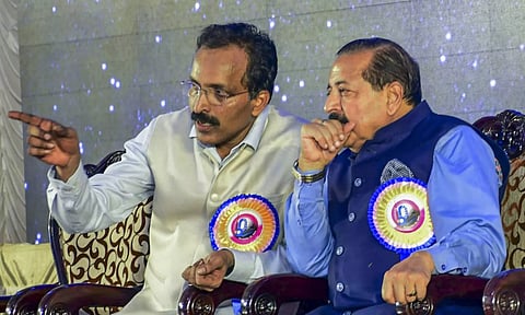 Union Minister Jitendra Singh speaking at the 60th-anniversary celebrations of ISRO's rocket launch in Kerala. (PTI)