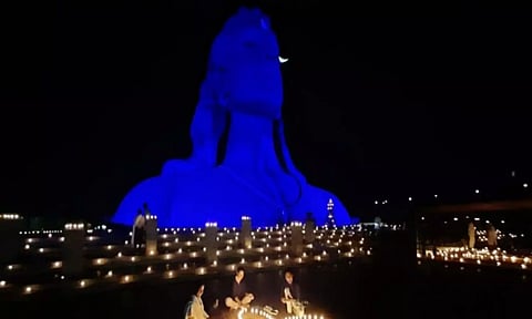 Bright lamps light up Isha on Karthigai Deepam (Image: ANI)