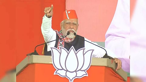 Prime Minister Narendra Modi in Mahabubabad, Telangana (Photo/Narendra Modi)