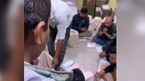 Screengrab from video posted by Madhya Pradesh Congress (Photo credit/ MP Congress 'X' handle)