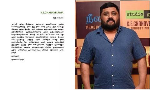 Producer Gnanavel Raja offers clarification on ‘Paruthiveeran’ issue