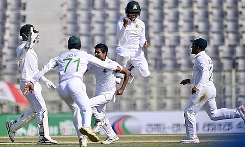 Bangladesh celebrates the dismissal of Kane Williamson