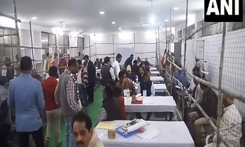Visuals from counting centre in Surguja, Chhattisgarh. (Photo: ANI)