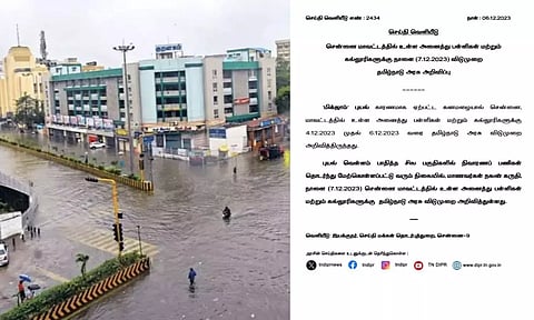 Chennai Floods: Schools and colleges in City to be closed on Thursday