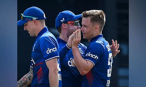 Sam Curran celebrating a wicket. (Photo: England Cricket Twitter)
