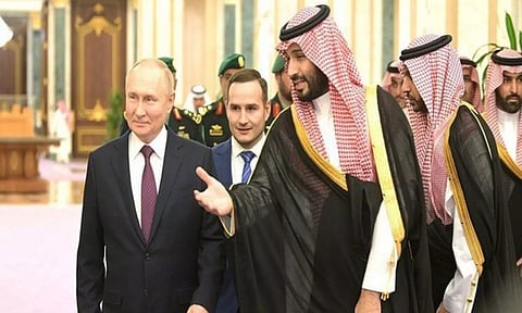 Russian President Vladimir Putin and Saudi Arabian Prime Minister Crown Prince Mohammed bin Salman Al Saud (Image: ANI)