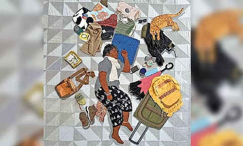 Bon Vovage (fabric art) by Alamu Kumarasen