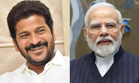 Telangana CM Revanth Reddy; PM Modi (File)