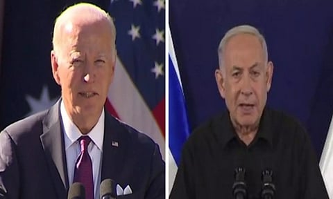 US President Joe Biden and Israeli PM Benjamin Netanyahu (Photo: ANI)