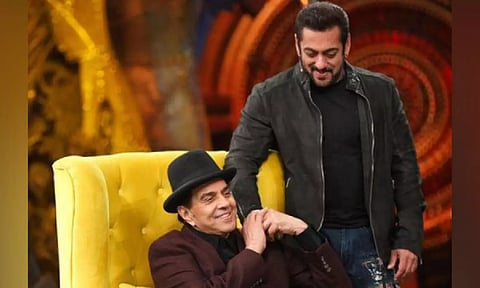 Actors Salman Khan and Dharmendra