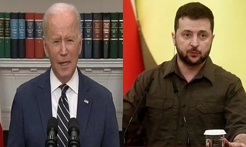 US President Joe Biden and Ukrainian President Volodymyr Zelenskyy (ANI)