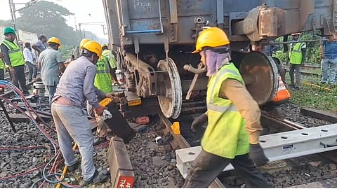 Goods train derailed near Paranur railway station on Sunday night